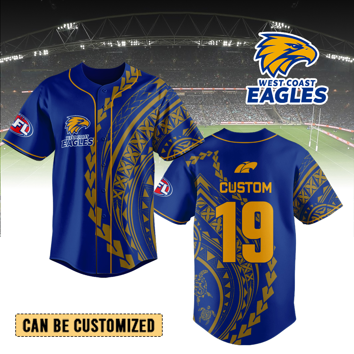 Auspiritmerch West Coast Eagles Personalized Baseball Jersey Gift For Fans