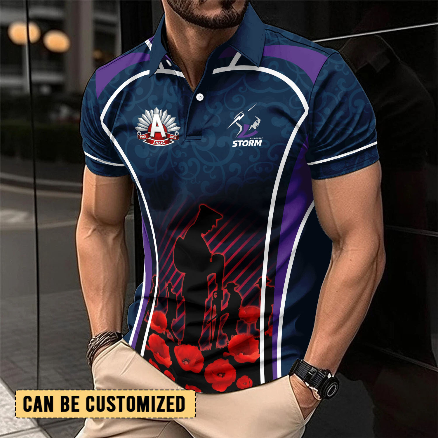 Auspiritmerch Melbourne Storm x Anzac Day Personalized Polo Shirt Gift For Fans