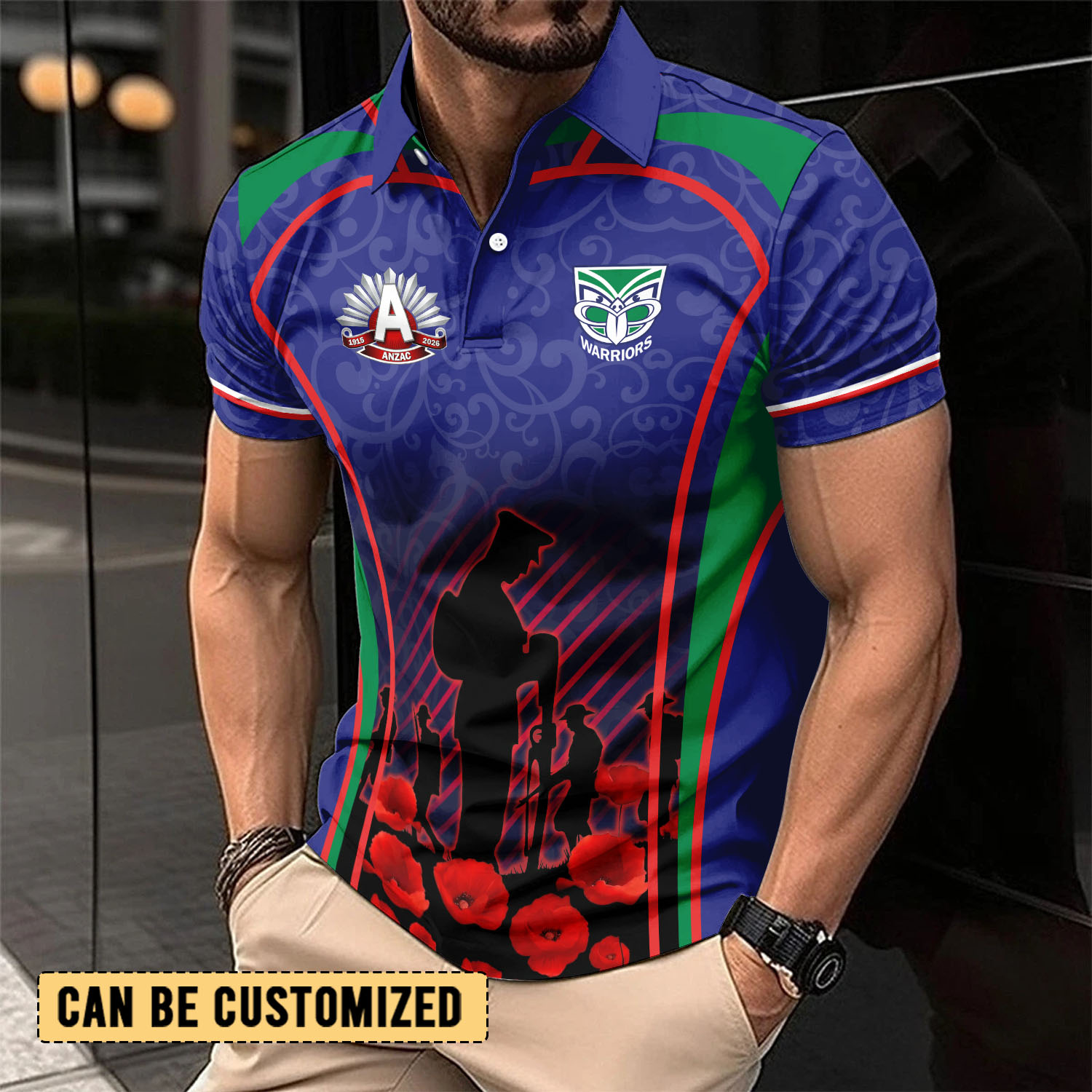 Auspiritmerch New Zealand Warriors x Anzac Day Personalized Polo Shirt Gift For Fans