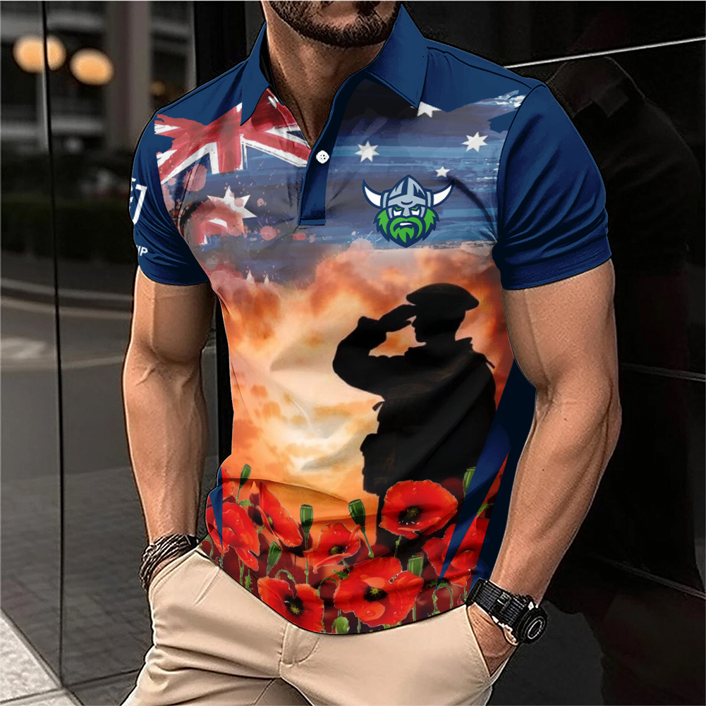 Auspiritmerch Canberra Raiders x Anzac Day Personalized Polo Shirt Gift For Fans