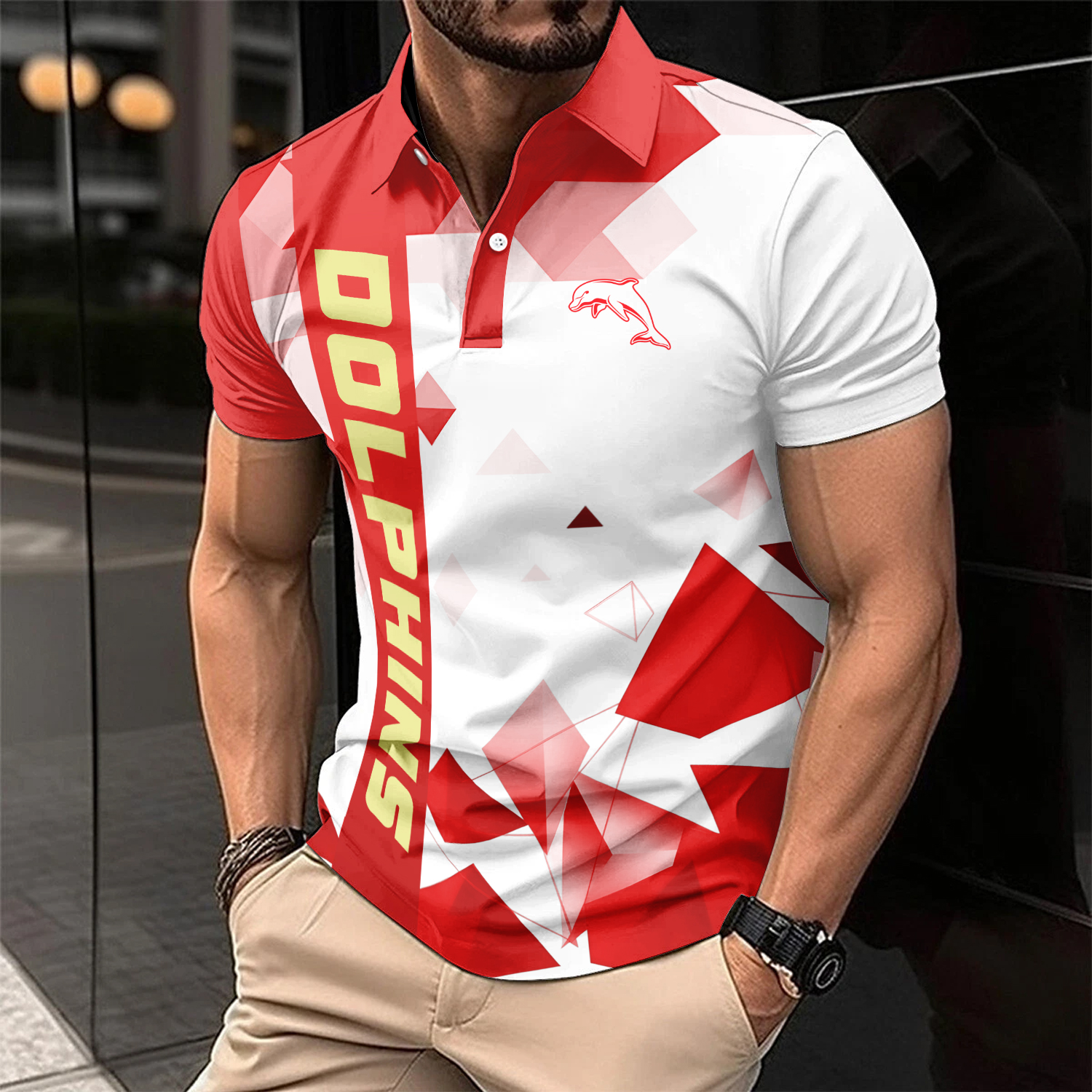 Auspiritmerch Dolphins Personalized Polo Shirt Gift For Fans