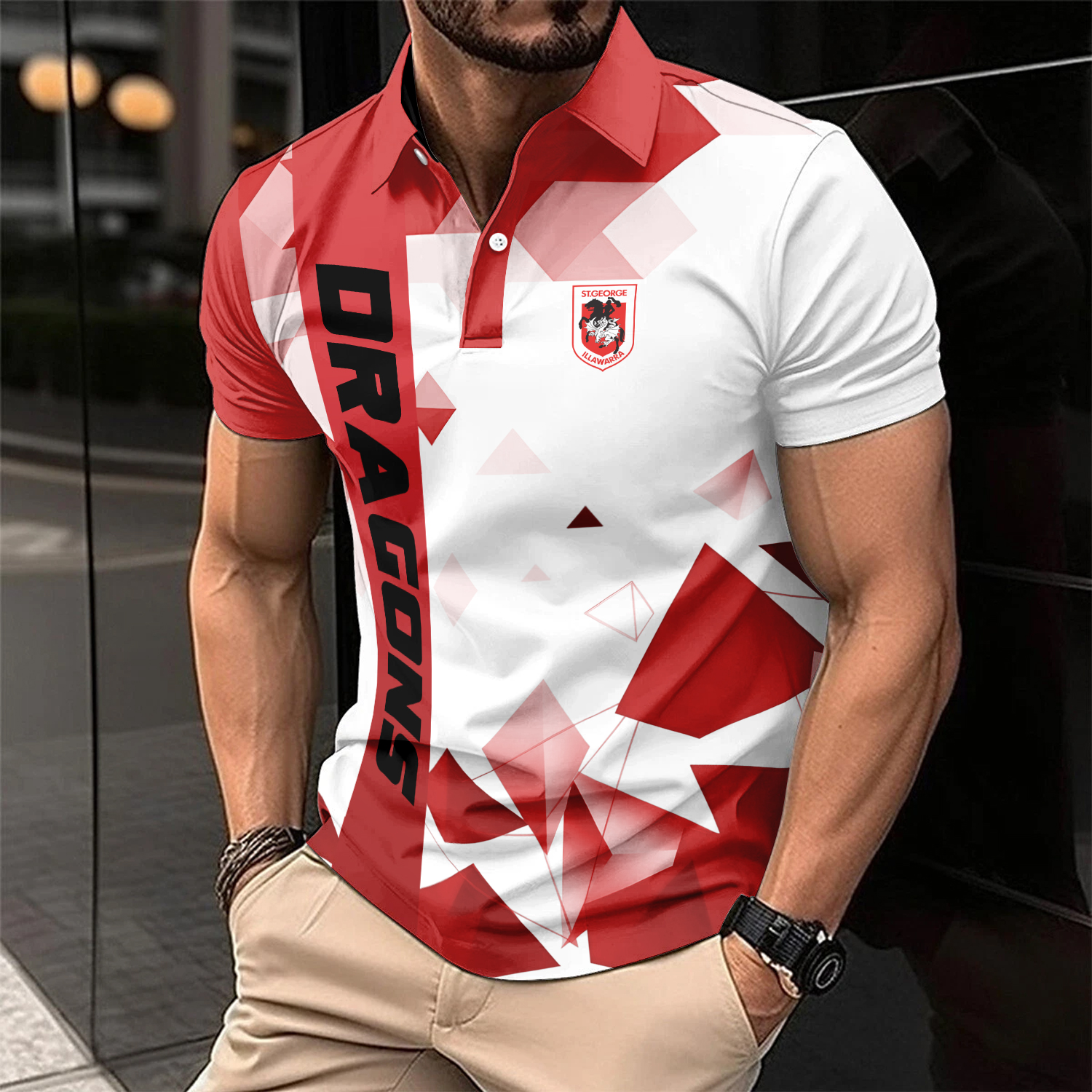Auspiritmerch St. George Illawarra Dragons Personalized Polo Shirt Gift For Fans