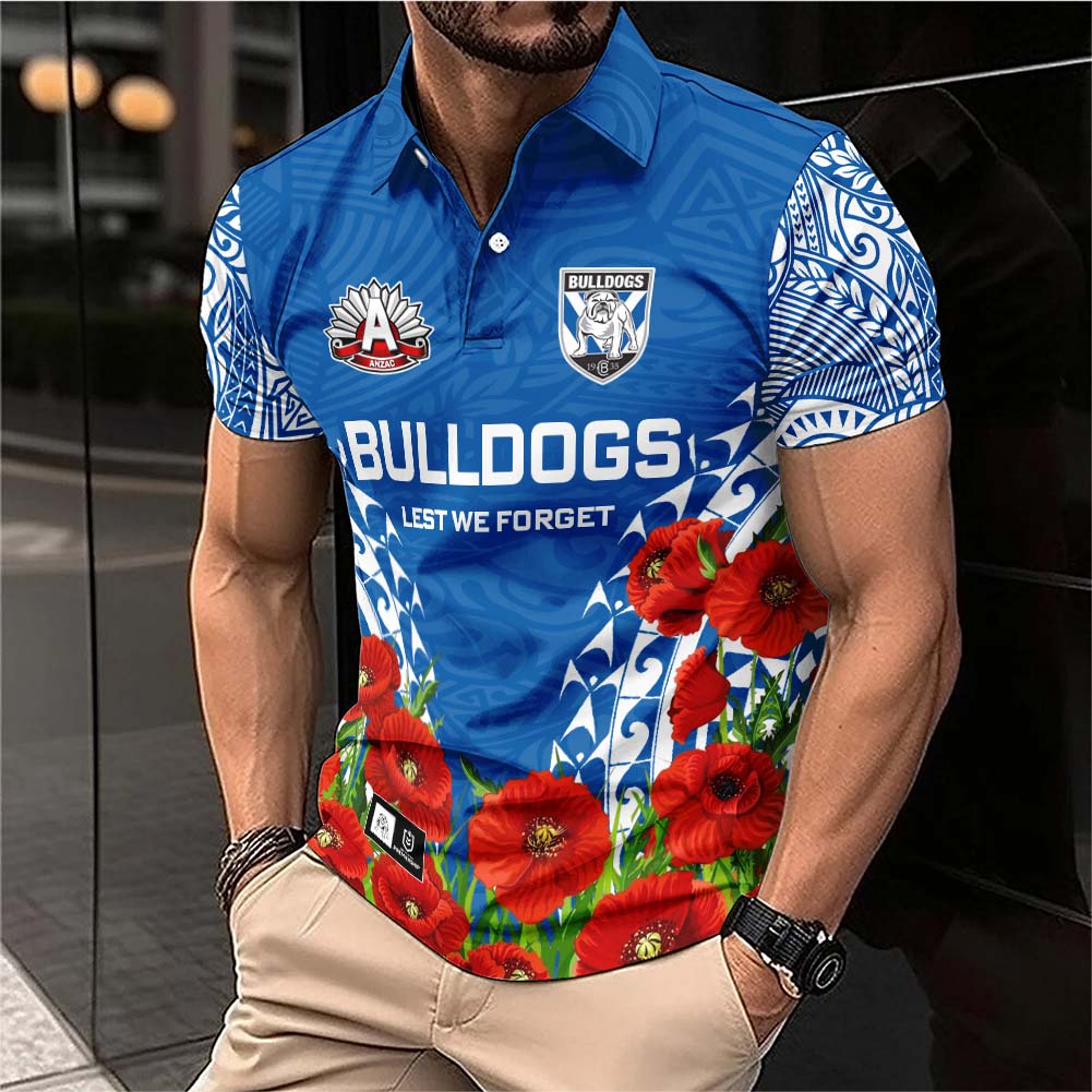 Auspiritmerch Canterbury-Bankstown Bulldogs x Anzac Day Personalized Polo Shirt Gift For Fans