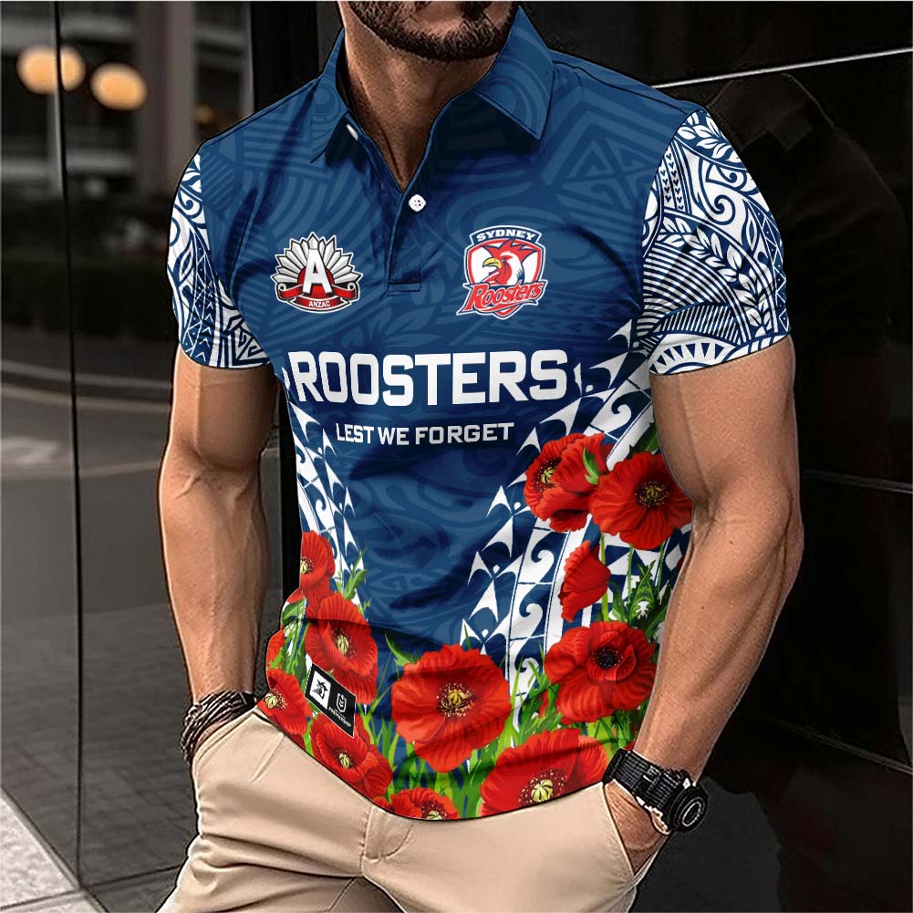 Auspiritmerch Sydney Roosters x Anzac Day Personalized Polo Shirt Gift For Fans