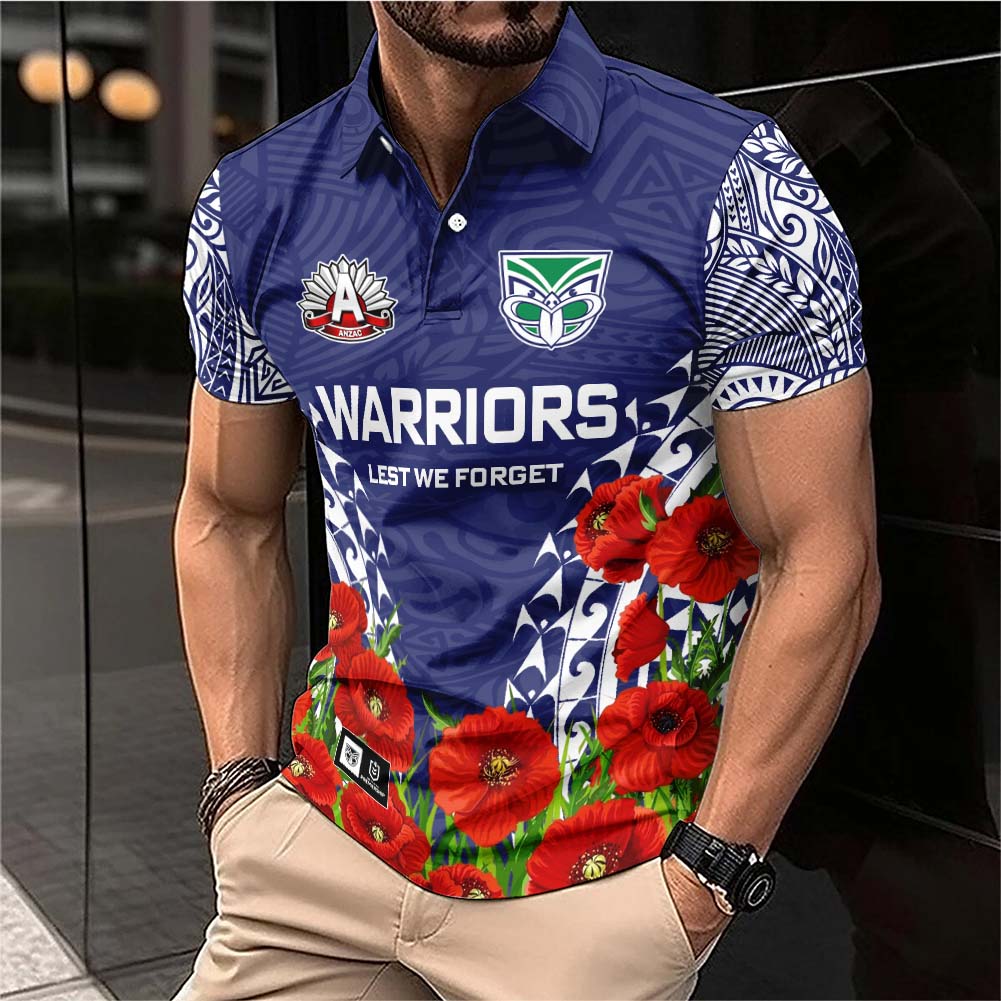 Auspiritmerch New Zealand Warriors x Anzac Day Personalized Polo Shirt Gift For Fans