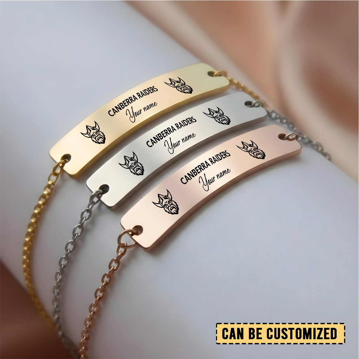 Auspiritmerch Canberra Raiders Personalized Charm Women's Bracelet Gift For Fans