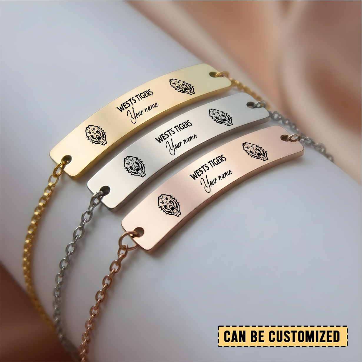 Auspiritmerch Wests Tigers Personalized Charm Women's Bracelet Gift For Fans