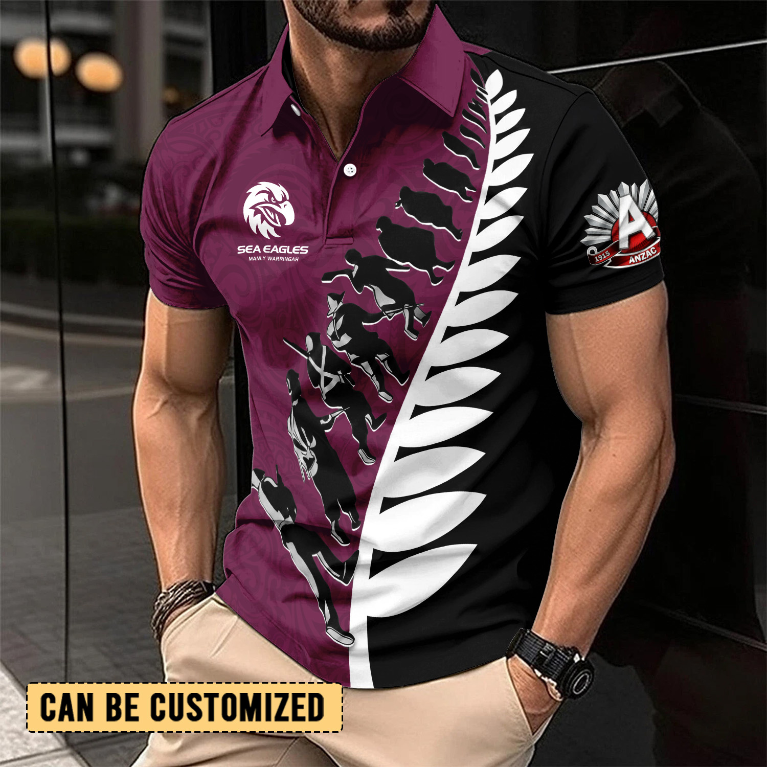 Auspiritmerch Manly Warringah Sea Eagles x Anzac Day Personalized Polo Shirt Gift For Fans
