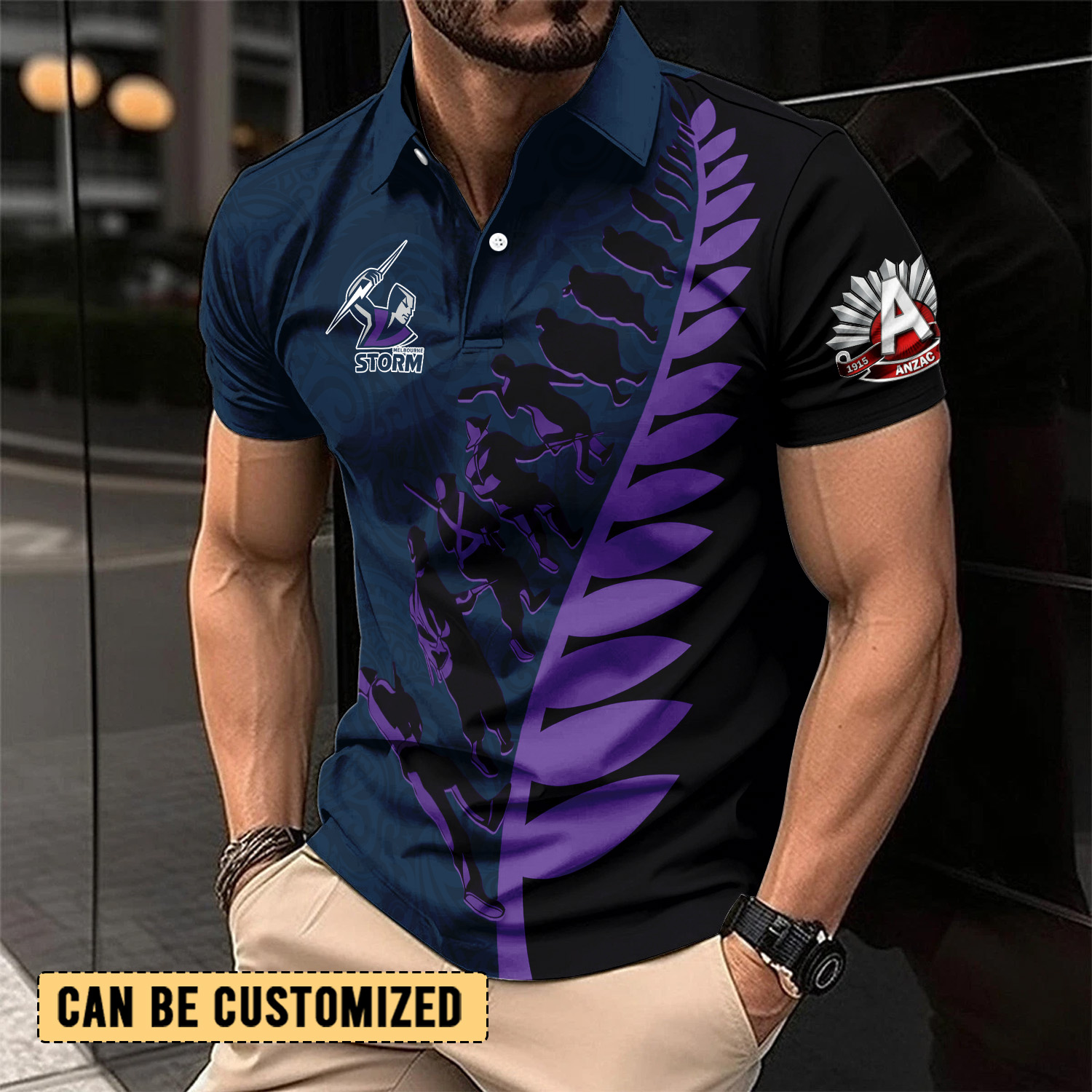 Auspiritmerch Melbourne Storm x Anzac Day Personalized Polo Shirt Gift For Fans