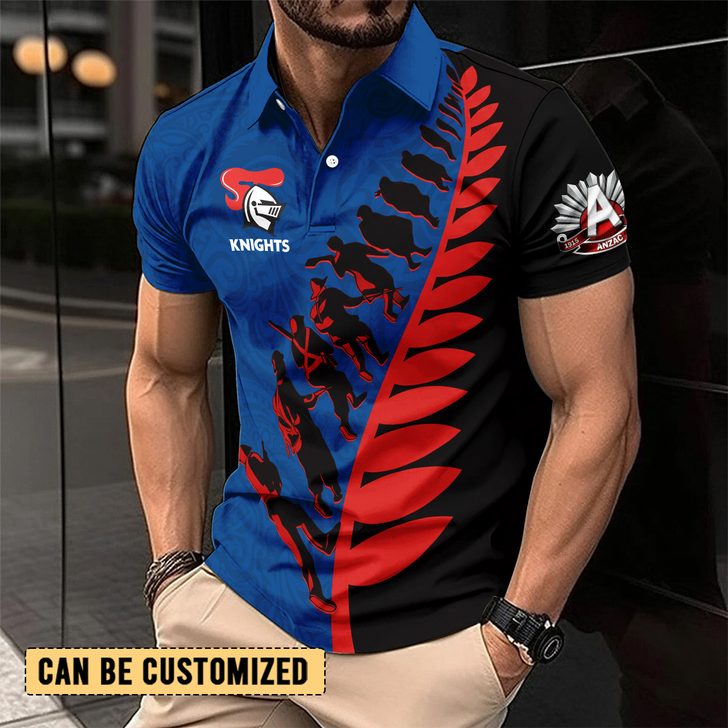 Auspiritmerch Newcastle Knights x Anzac Day Personalized Polo Shirt Gift For Fans