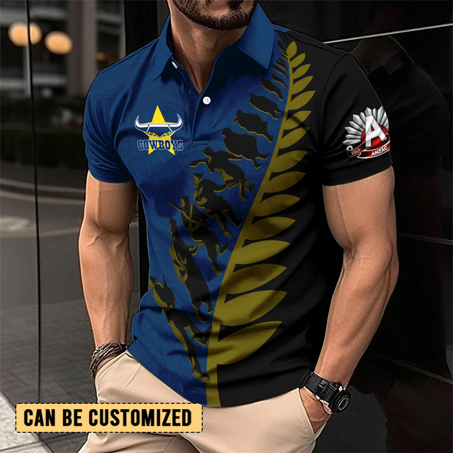 Auspiritmerch North Queensland Cowboys x Anzac Day Personalized Polo Shirt Gift For Fans