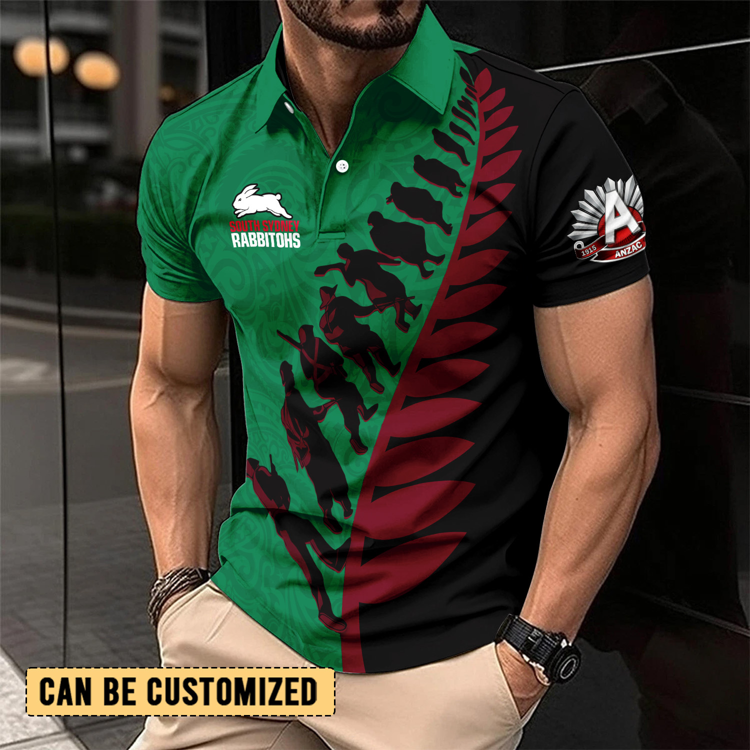 Auspiritmerch South Sydney Rabbitohs x Anzac Day Personalized Polo Shirt Gift For Fans