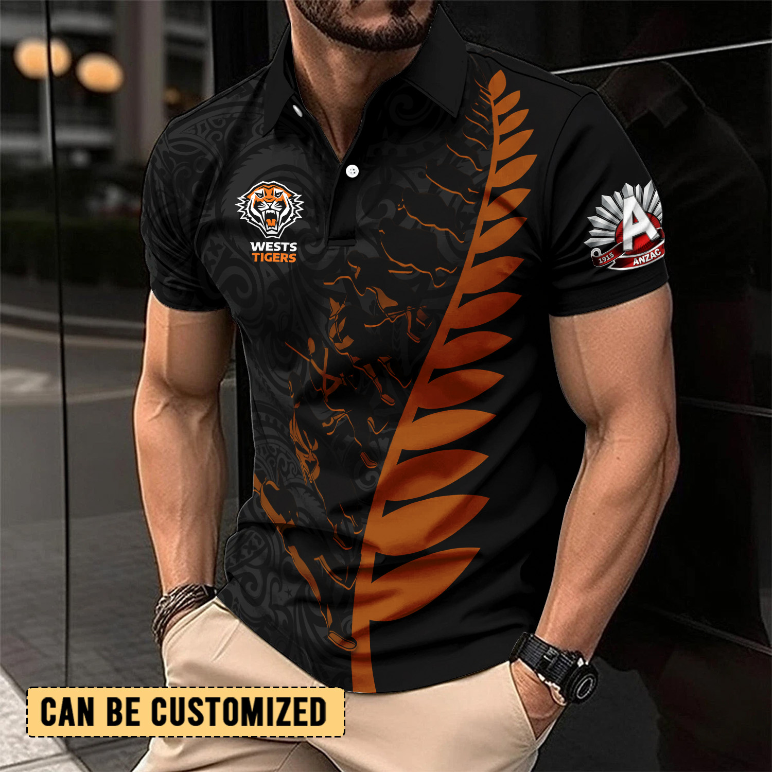 Auspiritmerch Wests Tigers x Anzac Day Personalized Polo Shirt Gift For Fans