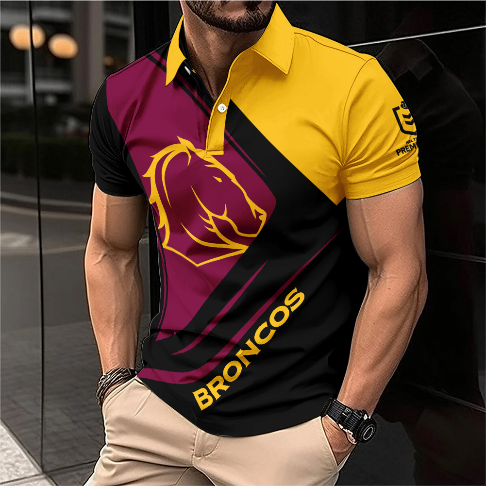 Auspiritmerch Brisbane Broncos Personalized Zip Polo Shirt Gift For Fans