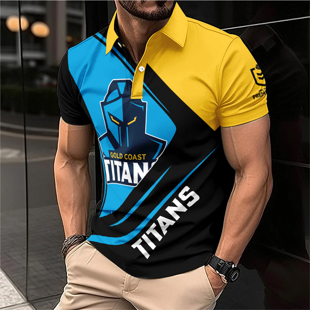 Auspiritmerch Gold Coast Titans Personalized Zip Polo Shirt Gift For Fans