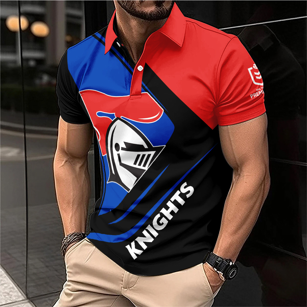 Auspiritmerch Newcastle Knights Personalized Zip Polo Shirt Gift For Fans
