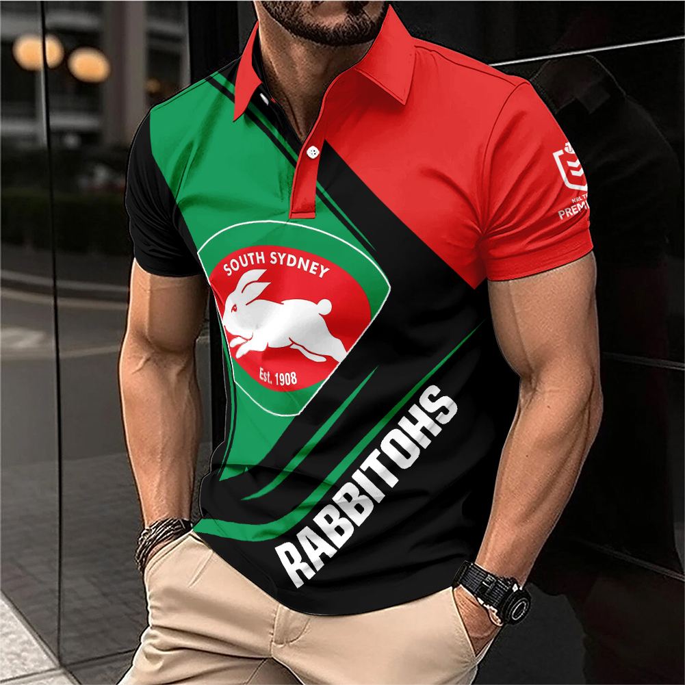 Auspiritmerch South Sydney Rabbitohs Personalized Zip Polo Shirt Gift For Fans
