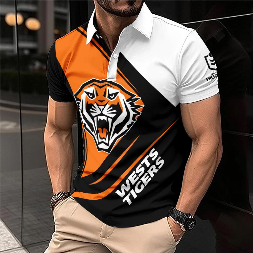 Auspiritmerch Wests Tigers Personalized Zip Polo Shirt Gift For Fans