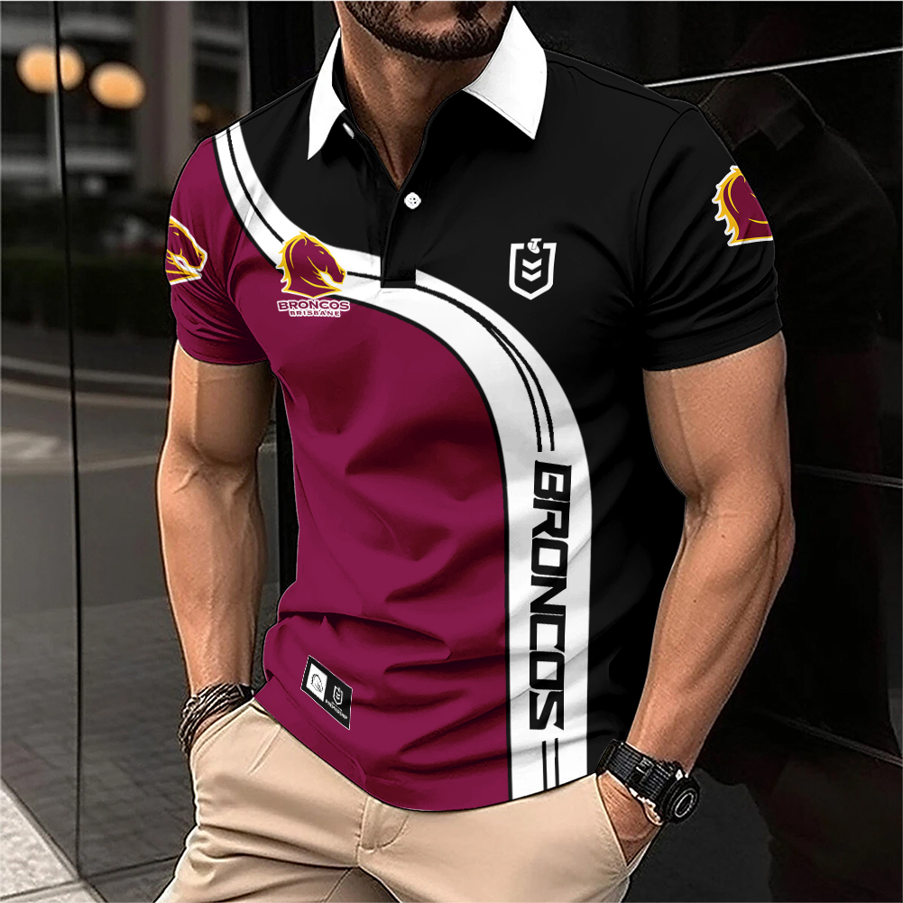 Auspiritmerch Brisbane Broncos Personalized Zip Polo Shirt Gift For Fans