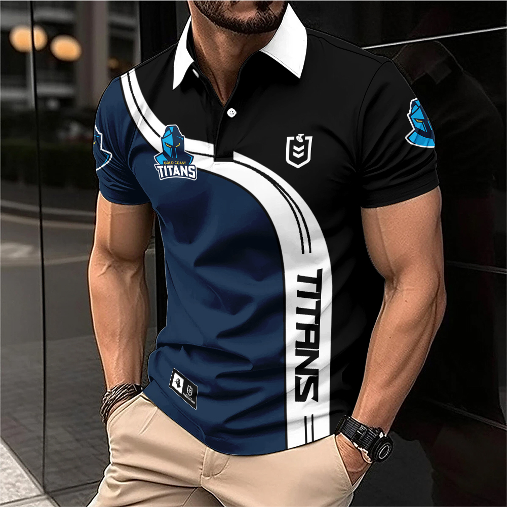 Auspiritmerch Gold Coast Titans Personalized Zip Polo Shirt Gift For Fans