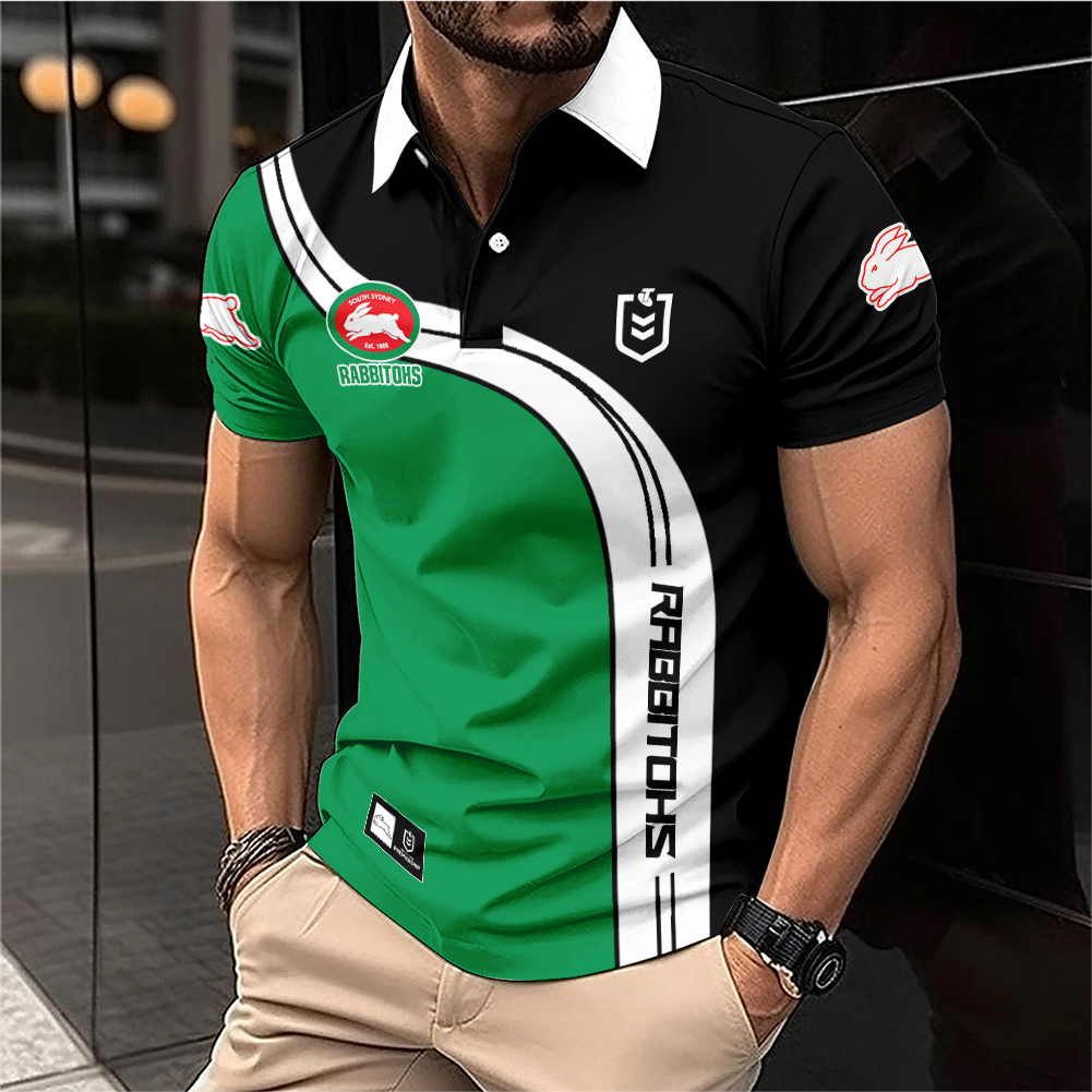 Auspiritmerch South Sydney Rabbitohs Personalized Zip Polo Shirt Gift For Fans