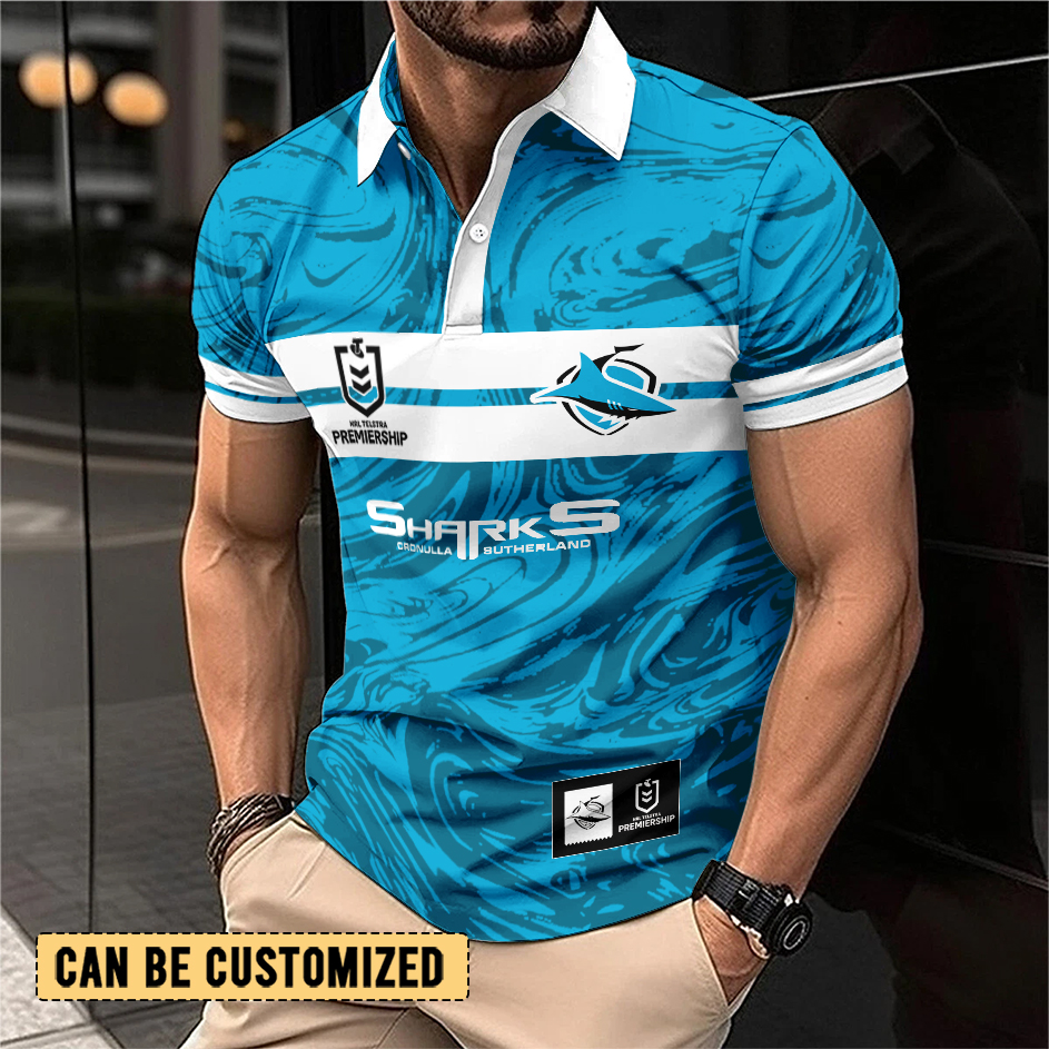 Auspiritmerch Cronulla-Sutherland Sharks Personalized Polo Shirt Gift For Fans