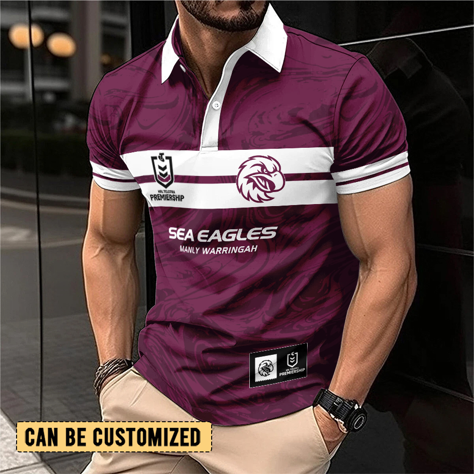 Auspiritmerch Manly Warringah Sea Eagles Personalized Polo Shirt Gift For Fans