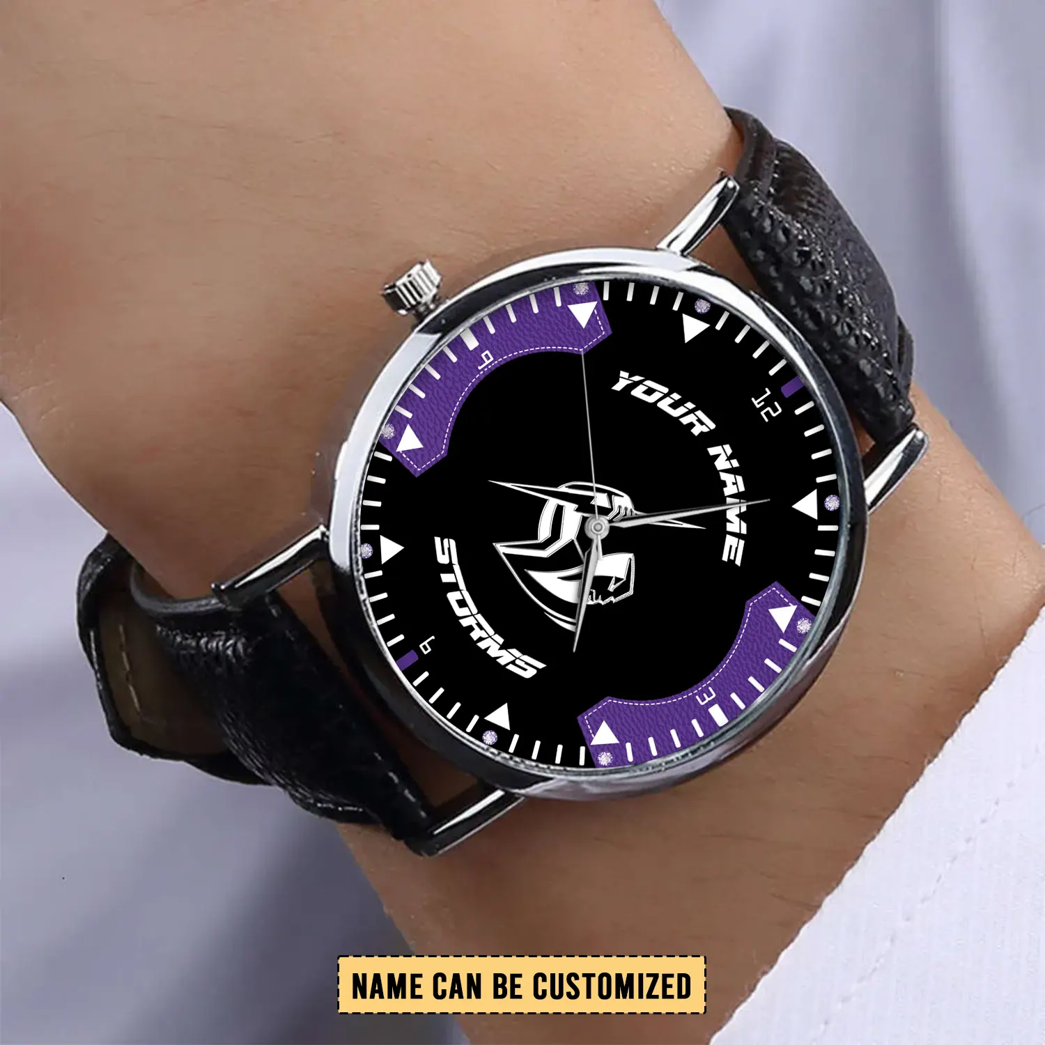 Auspiritmerch Melbourne Storm Personalized Stitched Leather Watch Gift For Fans