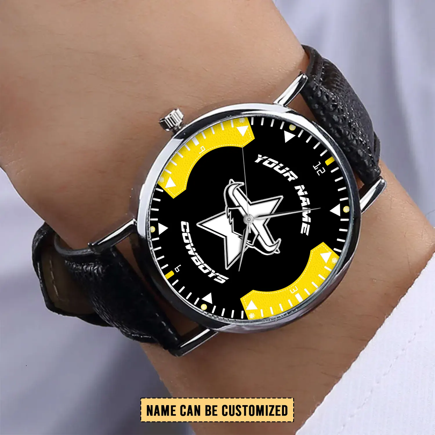 Auspiritmerch North Queensland Cowboys Personalized Stitched Leather Watch Gift For Fans