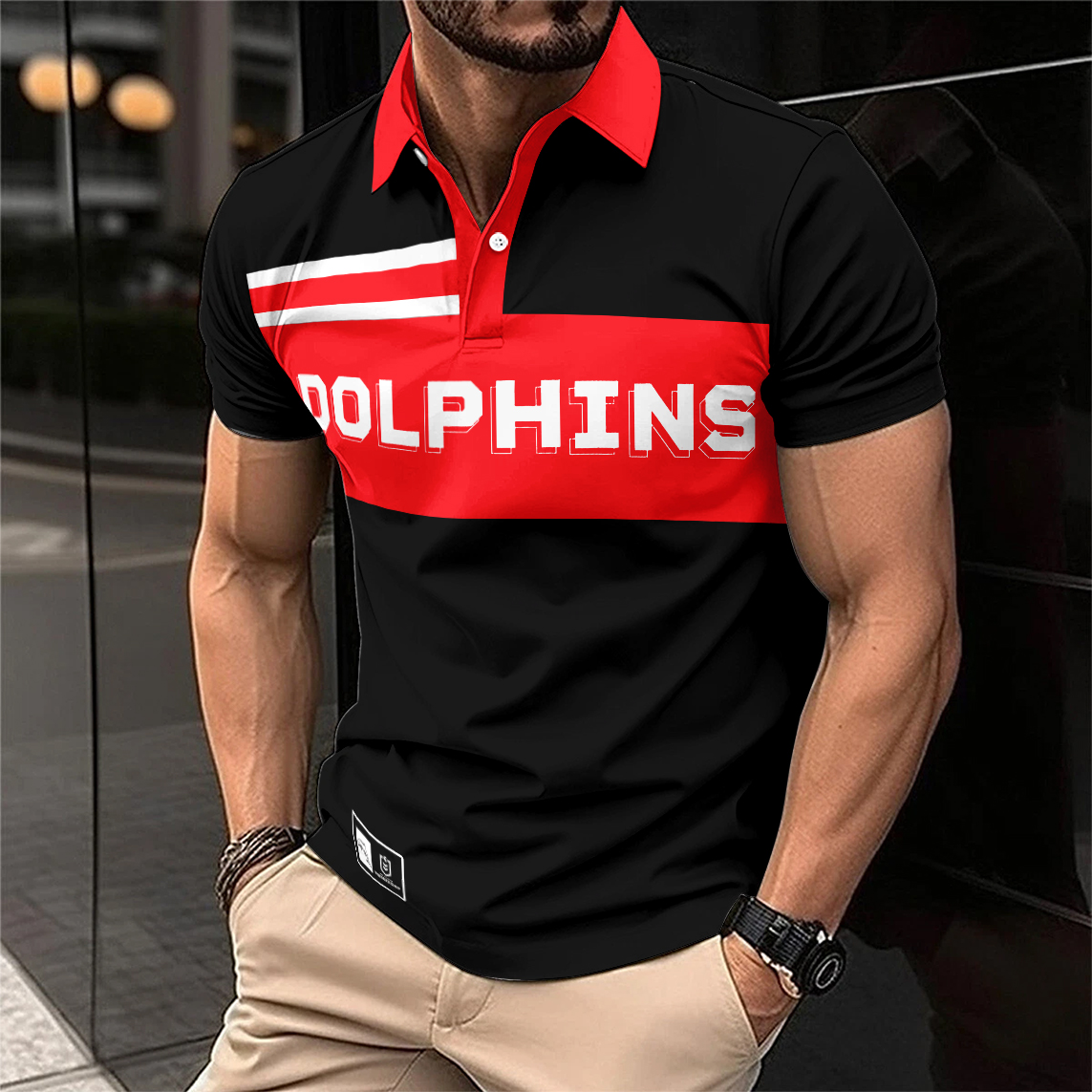 Auspiritmerch Dolphins Personalized Polo Shirt Gift For Fans