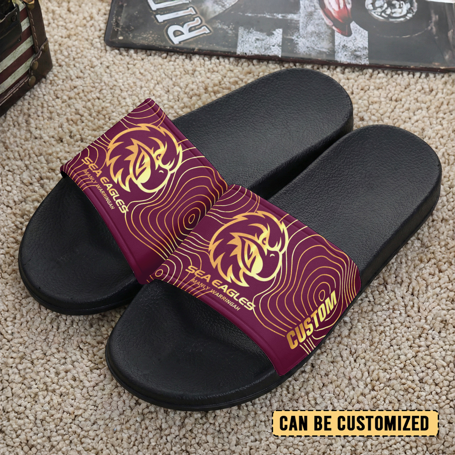 Auspiritmerch Manly Warringah Sea Eagles Personalized Sports Slippers Gift For Fans