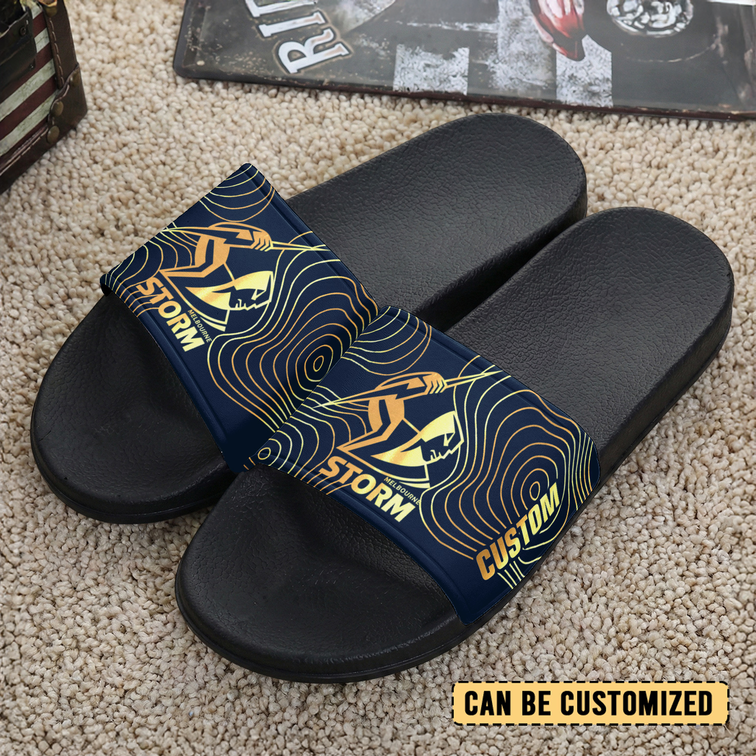 Auspiritmerch Melbourne Storm Personalized Sports Slippers Gift For Fans