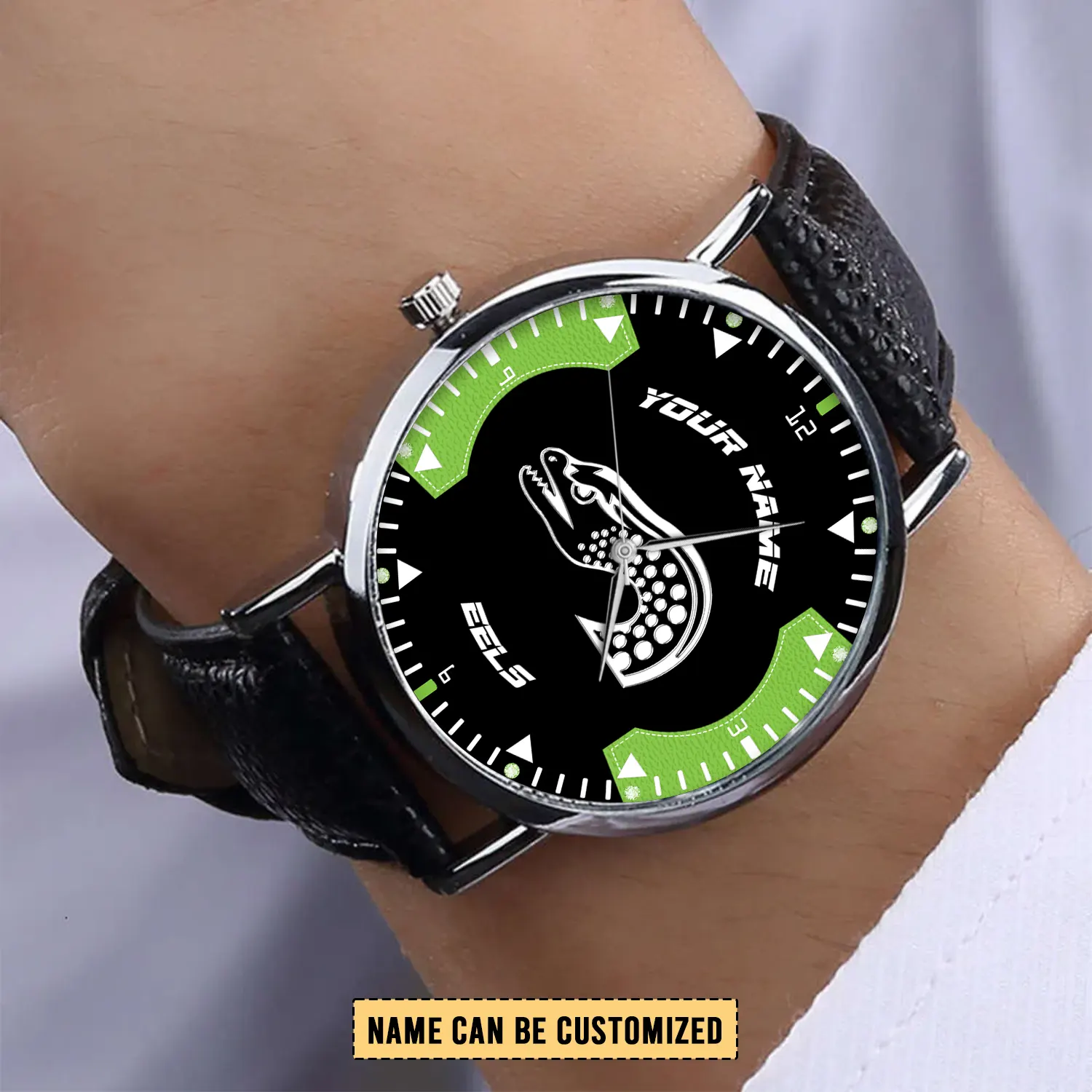 Auspiritmerch Parramatta Eels Personalized Stitched Leather Watch Gift For Fans