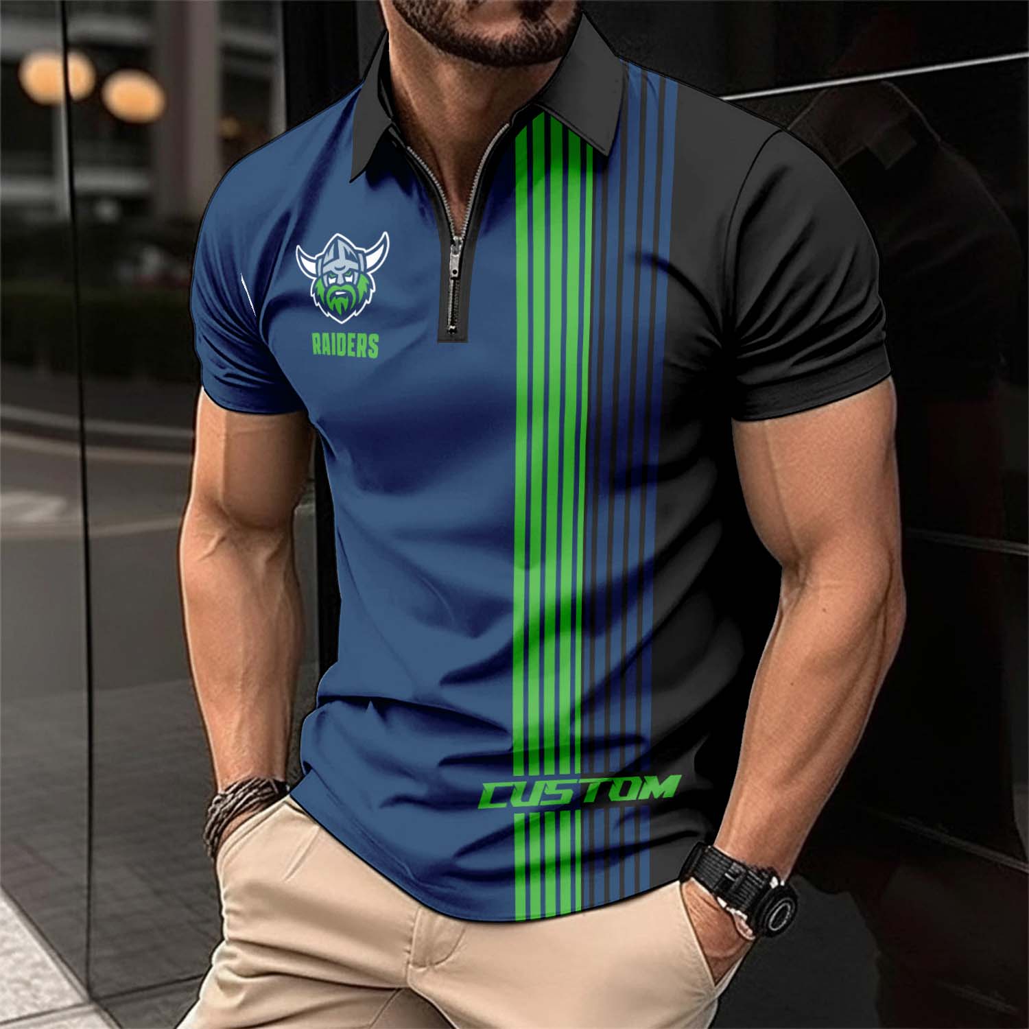 Auspiritmerch Canberra Raiders Personalized Zip Polo Shirt Gift For Fans