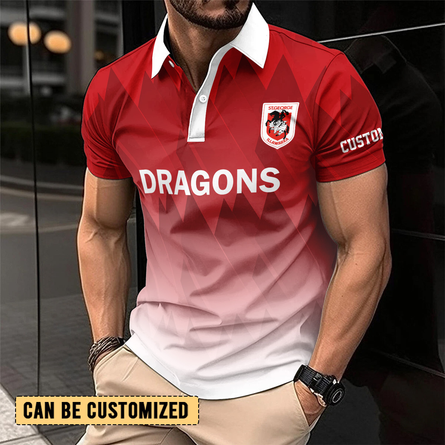 Auspiritmerch St. George Illawarra Dragons Personalized Polo Shirt Gift For Fans
