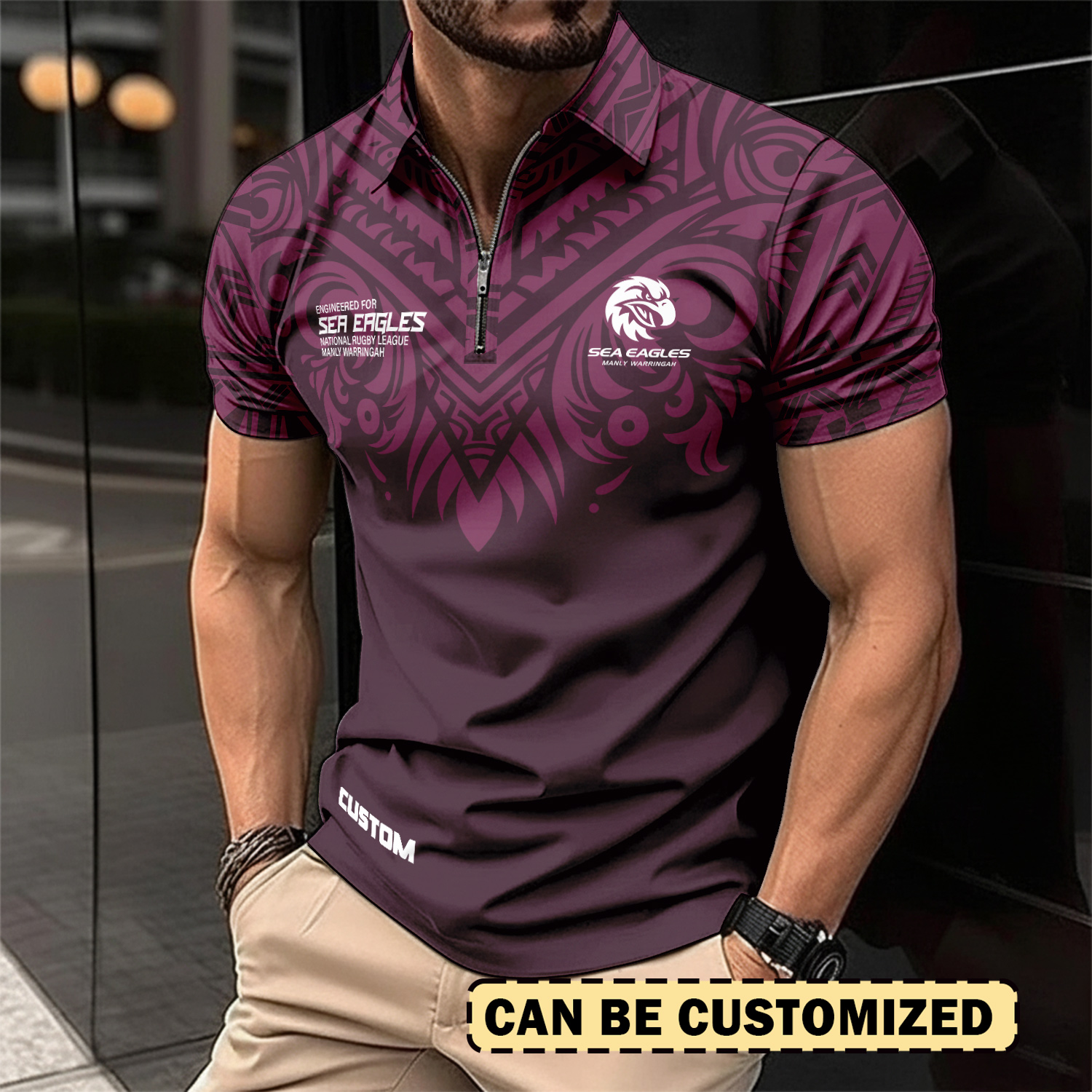 Auspiritmerch Manly Warringah Sea Eagles Personalized Zip Polo Shirt Gift For Fans