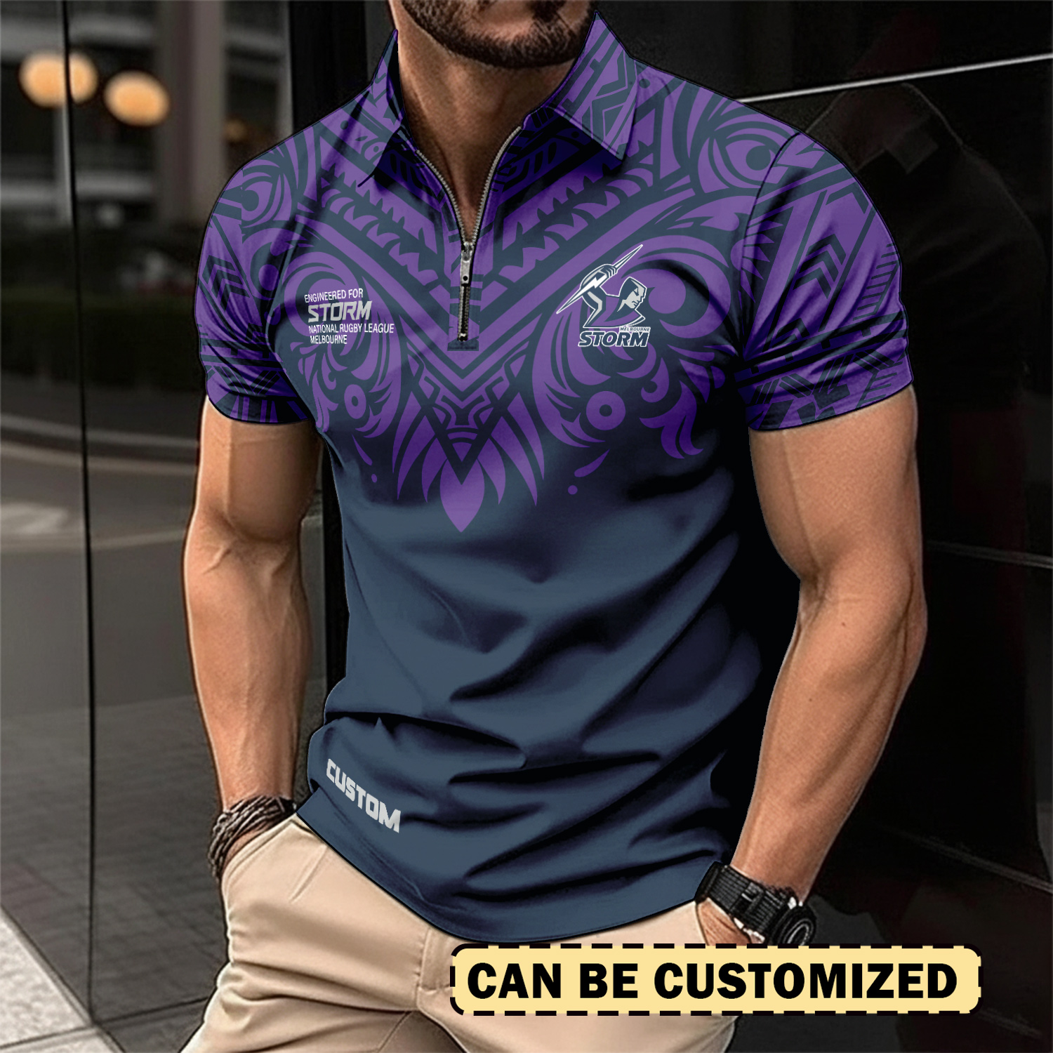 Auspiritmerch Melbourne Storm Personalized Zip Polo Shirt Gift For Fans