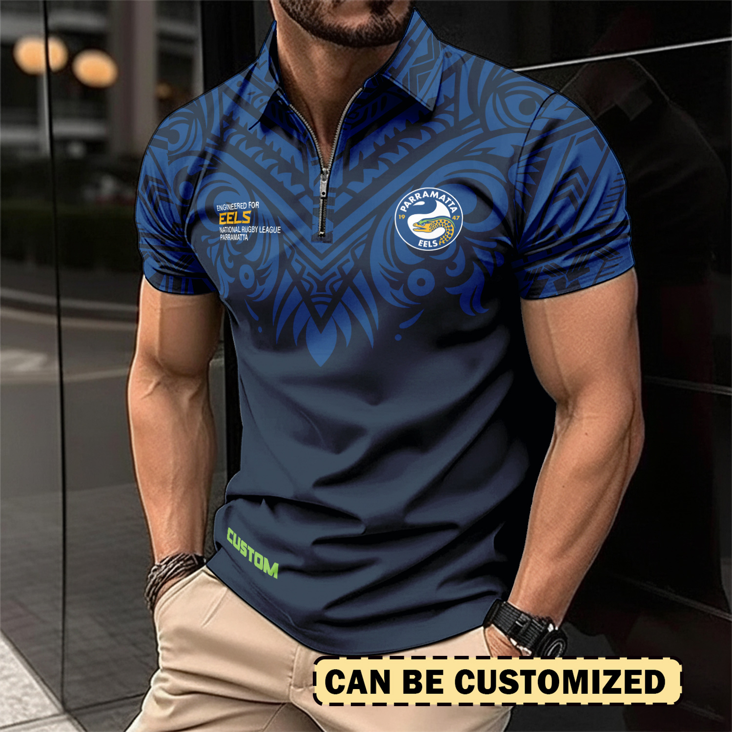 Auspiritmerch Parramatta Eels Personalized Zip Polo Shirt Gift For Fans