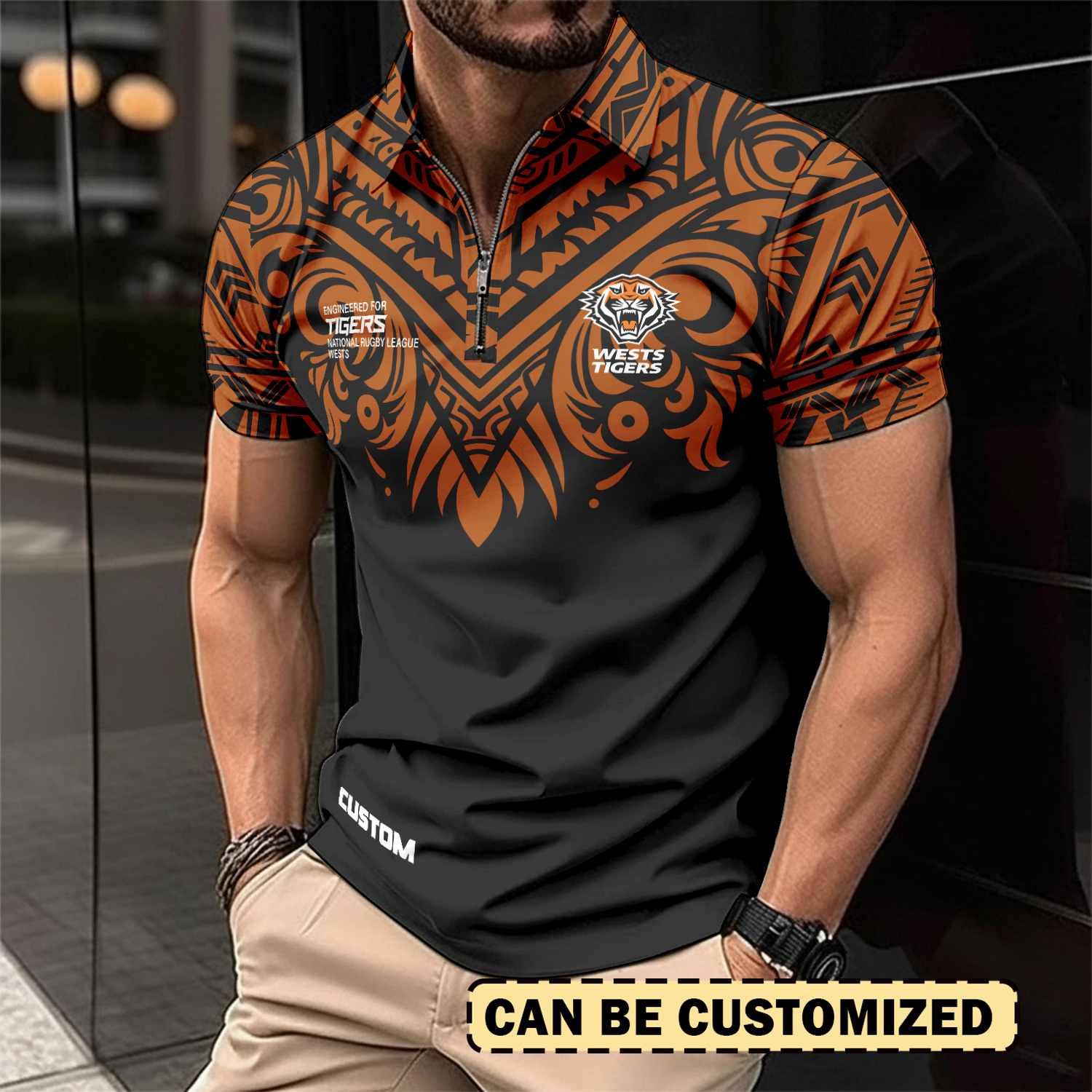 Auspiritmerch Wests Tigers Personalized Zip Polo Shirt Gift For Fans