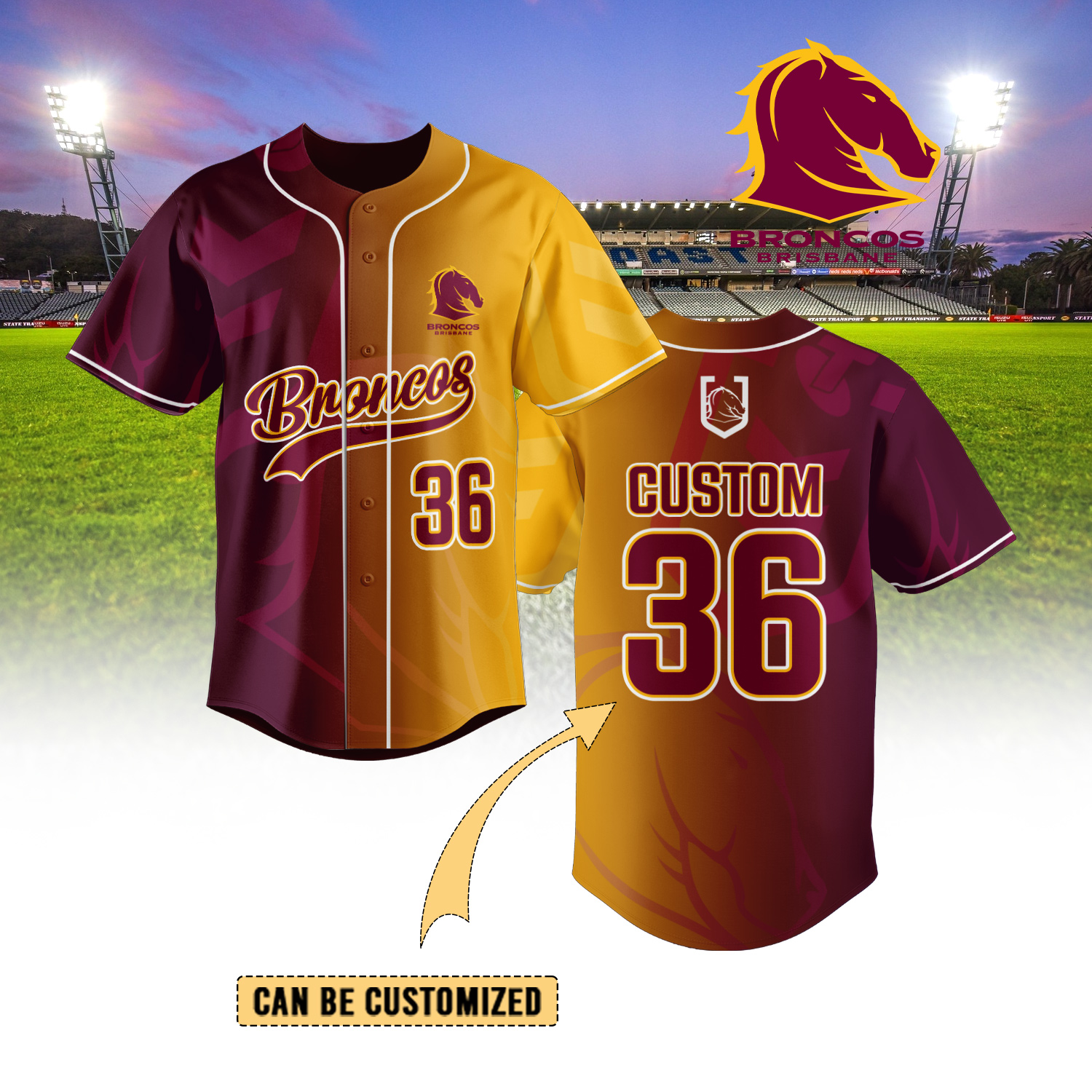 Auspiritmerch Brisbane Broncos Personalized Baseball Jersey Gifts For Fans