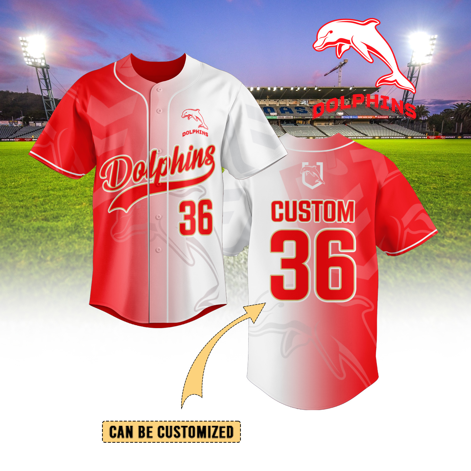 Auspiritmerch Dolphins Personalized Baseball Jersey Gifts For Fans
