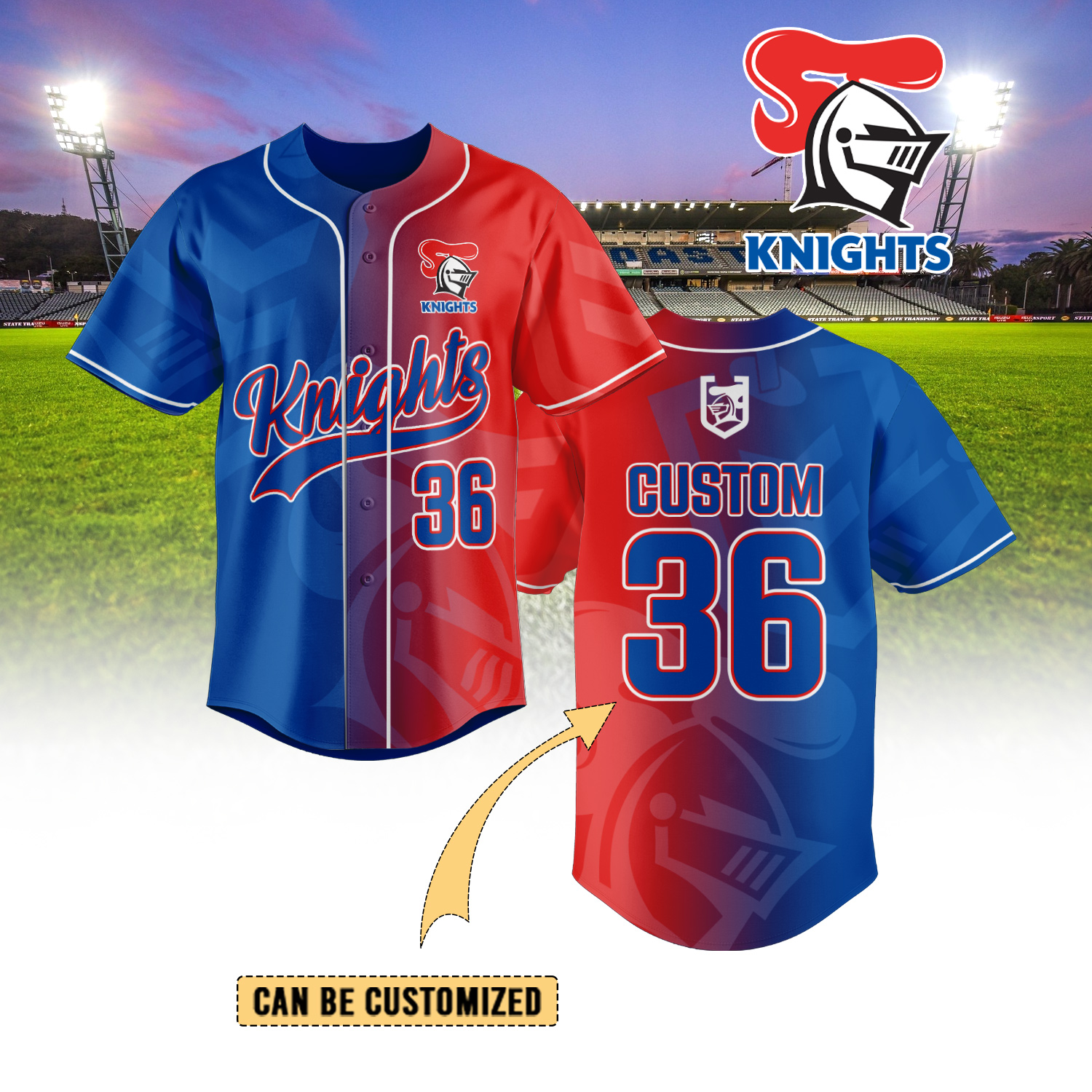 Auspiritmerch Newcastle Knights Personalized Baseball Jersey Gifts For Fans