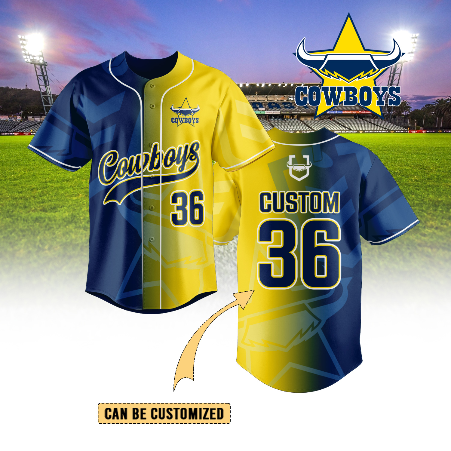 Auspiritmerch North Queensland Cowboys Personalized Baseball Jersey Gifts For Fans