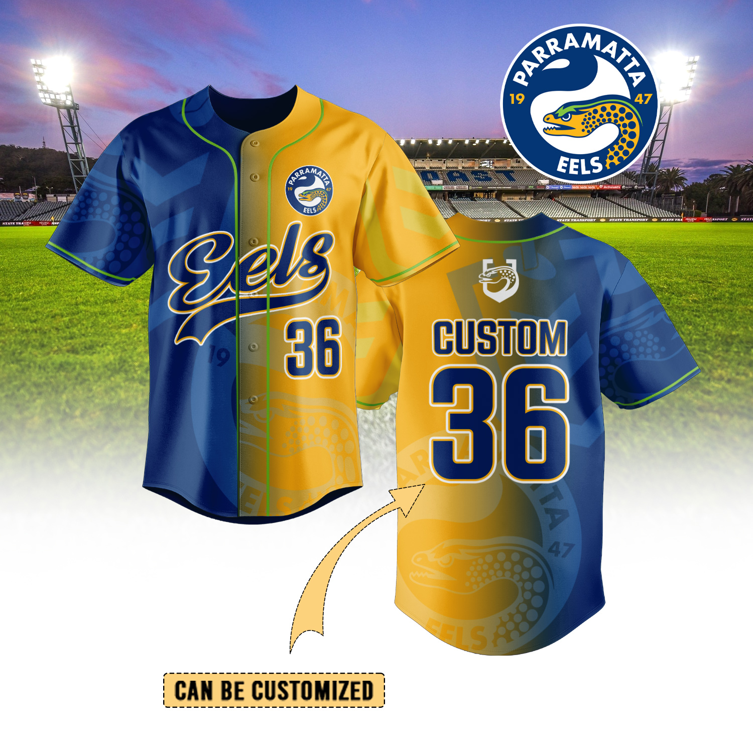 Auspiritmerch Parramatta Eels Personalized Baseball Jersey Gifts For Fans