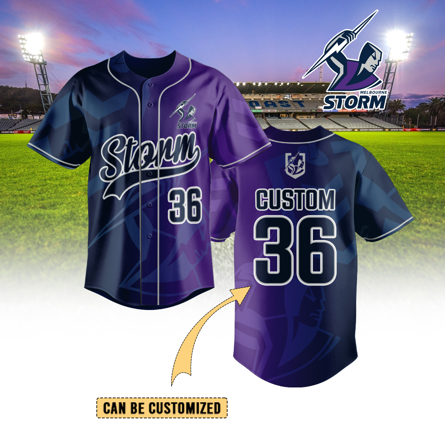 Auspiritmerch Melbourne Storm Personalized Baseball Jersey Gifts For Fans