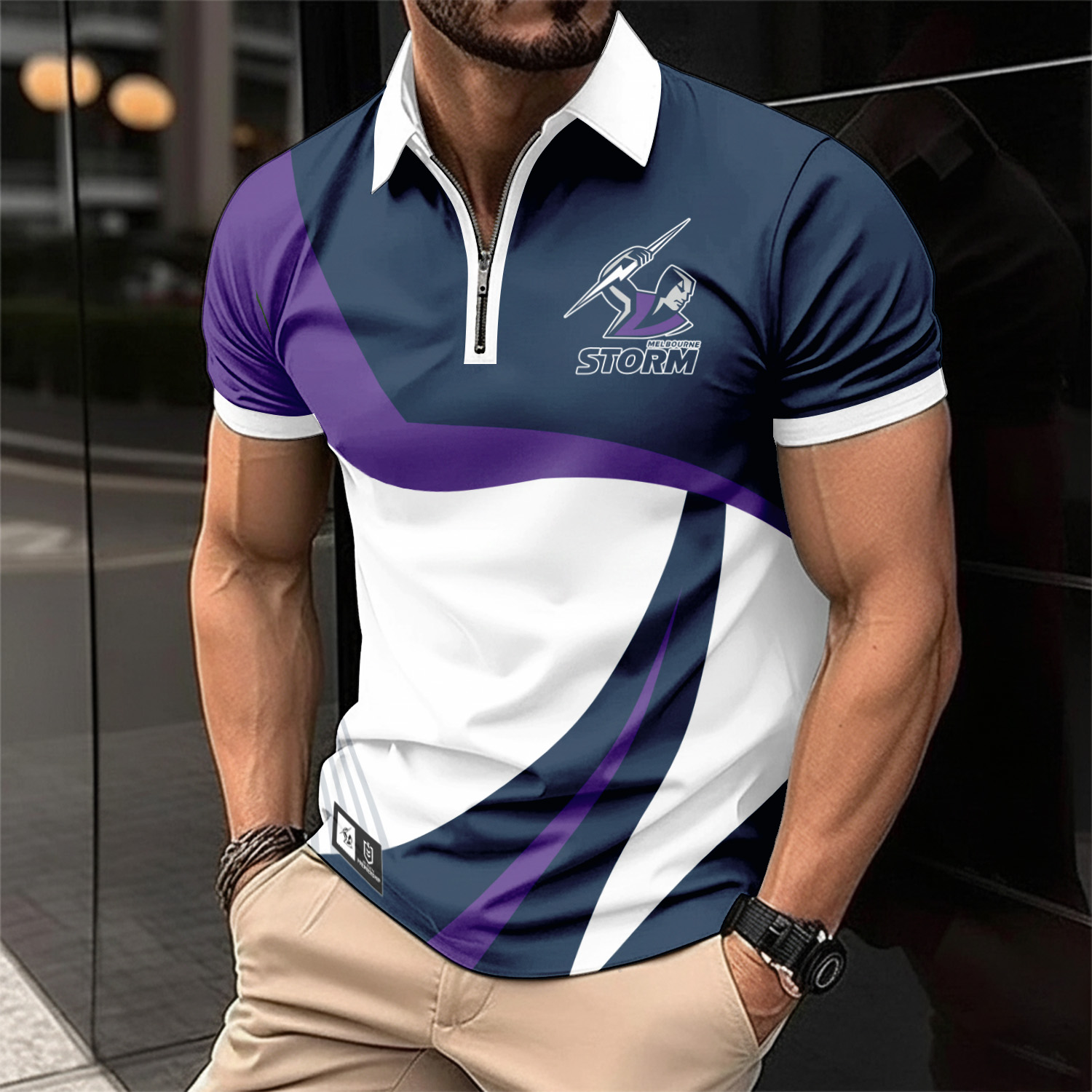 Auspiritmerch Melbourne Storm Personalized Zip Polo Shirt Gift For Fans