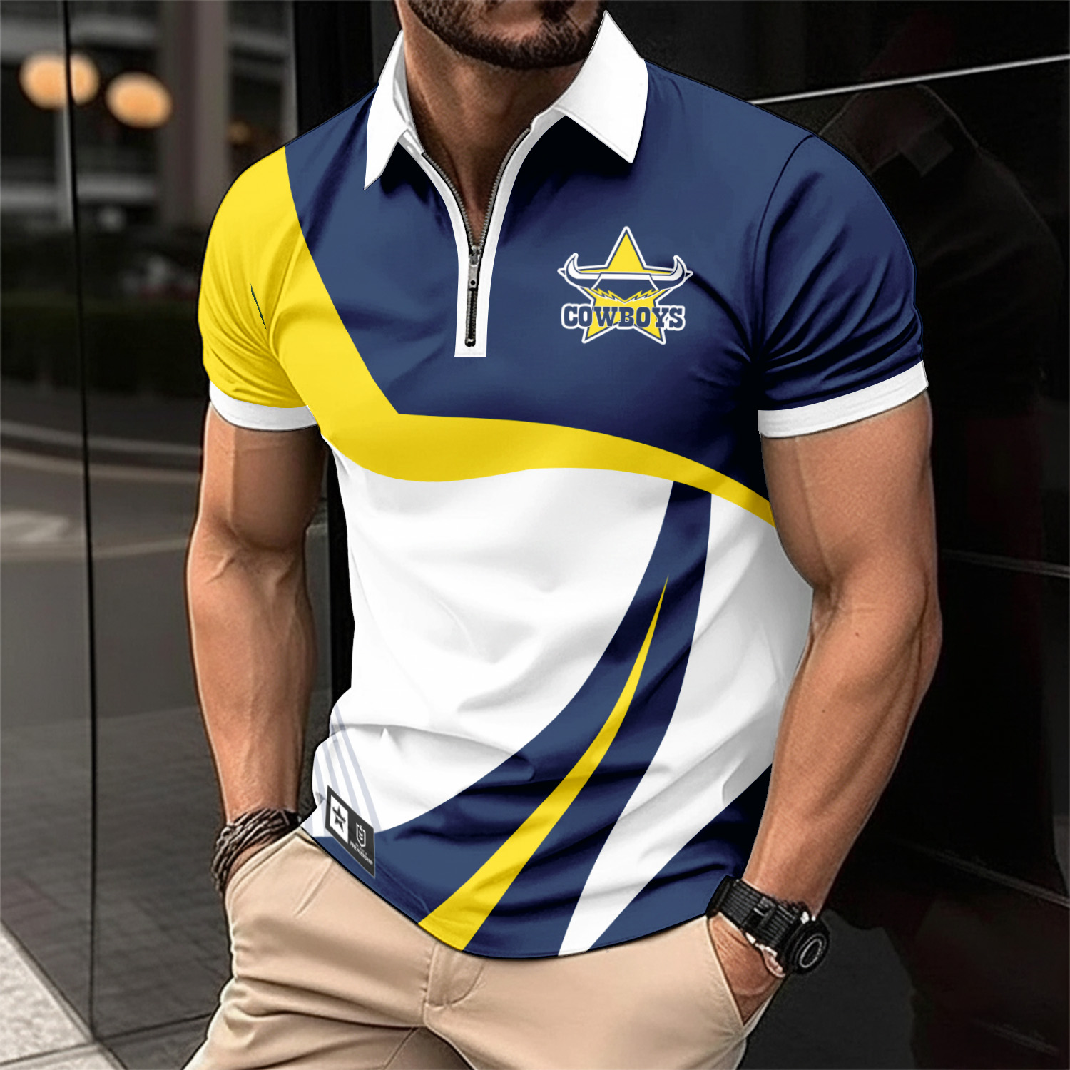 Auspiritmerch North Queensland Cowboys Personalized Zip Polo Shirt Gift For Fans