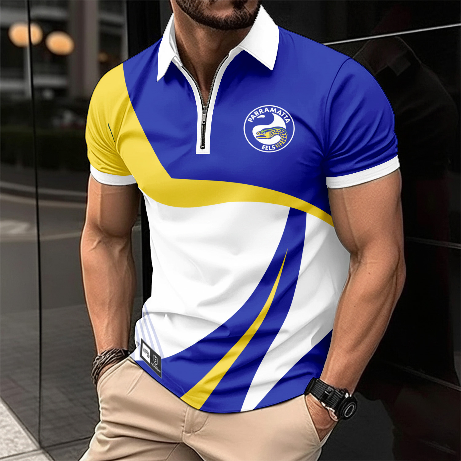 Auspiritmerch Parramatta Eels Personalized Zip Polo Shirt Gift For Fans