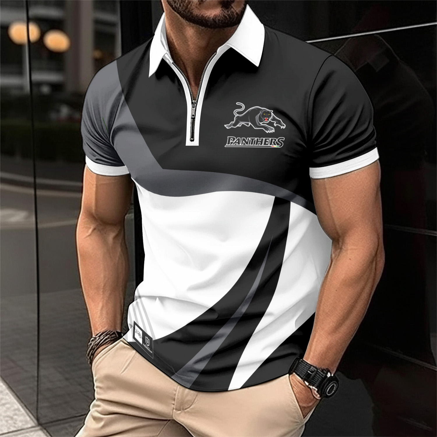 Auspiritmerch Penrith Panthers Personalized Zip Polo Shirt Gift For Fans