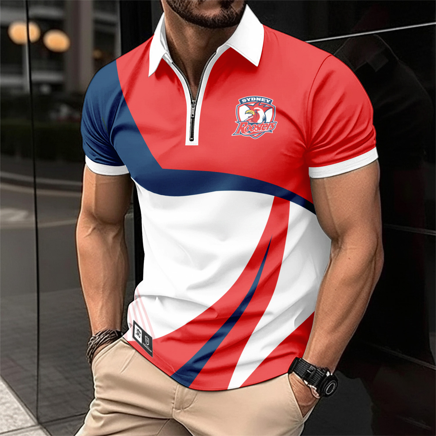 Auspiritmerch Sydney Roosters Personalized Zip Polo Shirt Gift For Fans